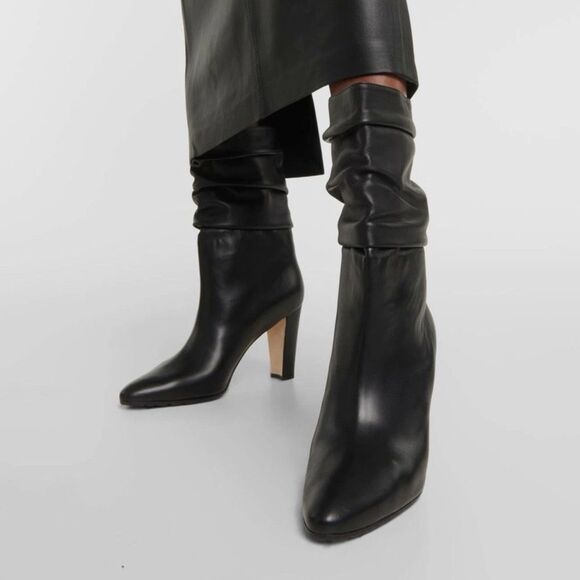 Manolo Blahnik Calasso 90MM Ruched Leather Boots size 42 - Picture 3 of 16